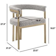 SC380-7. CH380-7, & BS380-7: Modern Boucle Upholstered Chairs with Matte Brushed Chrome Finish Legs (Set of 2)