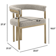 SC380-7. CH380-7, & BS380-7: Modern Boucle Upholstered Chairs with Matte Brushed Chrome Finish Legs (Set of 2)