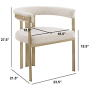 SC380-7. CH380-7, & BS380-7: Modern Boucle Upholstered Chairs with Matte Brushed Chrome Finish Legs (Set of 2)