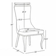 SC394 Modern High Back Boucle Dining Side Chair with Polished Gold Legs, Tall Accent Chair