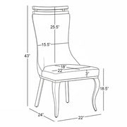 SC390 Elegant High Back Boucle Dining Side Chair with Diamond Tufted Back, Chrome Nailhead Trim, Ring Pull & Polished Chrome Legs