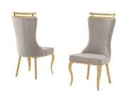 SC394 Modern High Back Boucle Dining Side Chair with Polished Gold Legs, Tall Accent Chair