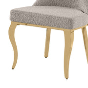 SC394 Modern High Back Boucle Dining Side Chair with Polished Gold Legs, Tall Accent Chair