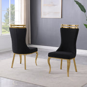 SC394 Modern High Back Boucle Dining Side Chair with Polished Gold Legs, Tall Accent Chair