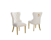 SC410 Modern Oversized High Back Boucle Accent Dining Chair with Polished Chrome Legs