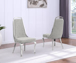 Modern Boucle Dining Chairs with Arched Silver Frame (SC410 - SC413) by Quality Living Furniture