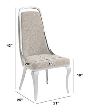 Modern Boucle Dining Chairs with Arched Silver Frame (SC410 - SC413) by Quality Living Furniture
