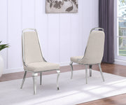 Modern Boucle Dining Chairs with Arched Silver Frame (SC410 - SC413) by Quality Living Furniture