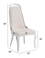 Modern Boucle Dining Chairs with Arched Silver Frame (SC410 - SC413) by Quality Living Furniture