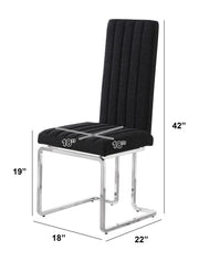 SC440 Modern High Back Boucle Dining Side Chair with Sleek Chrome Legs