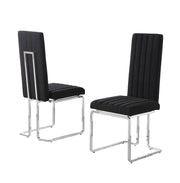 SC440 Modern High Back Boucle Dining Side Chair with Sleek Chrome Legs