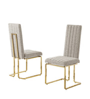 SC444 Modern High Back Boucle Dining Side Chair with Radiant Gold Legs