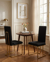 SC444 Modern High Back Boucle Dining Side Chair with Radiant Gold Legs