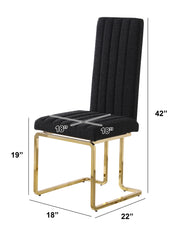 SC444 Modern High Back Boucle Dining Side Chair with Radiant Gold Legs