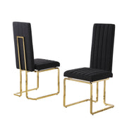 SC444 Modern High Back Boucle Dining Side Chair with Radiant Gold Legs