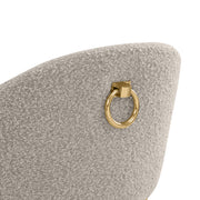 SC454 Modern Boucle Accent Dining Chair with Sculptural Gold Frame & Ring Pull