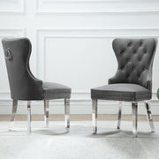SC45-48 & SC115-8: Velvet Wing Back Button Tufted Chairs with Stainless Steel Legs