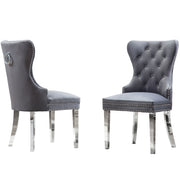 SC45-48 & SC115-8: Velvet Wing Back Button Tufted Chairs with Stainless Steel Legs