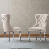 SC45-48 & SC115-8: Velvet Wing Back Button Tufted Chairs with Stainless Steel Legs