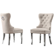 SC45-48 & SC115-8: Velvet Wing Back Button Tufted Chairs with Stainless Steel Legs