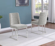 SC500 Contemporary Boucle Upholstered Dining Accent Chair with Polished Chrome Legs | 23
