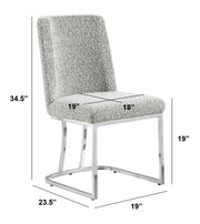 SC500 Contemporary Boucle Upholstered Dining Accent Chair with Polished Chrome Legs | 23