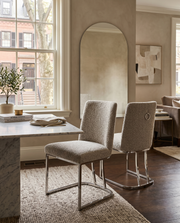 SC500 Contemporary Boucle Upholstered Dining Accent Chair with Polished Chrome Legs | 23