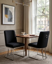 SC500 Contemporary Boucle Upholstered Dining Accent Chair with Polished Chrome Legs | 23