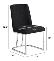SC500 Contemporary Boucle Upholstered Dining Accent Chair with Polished Chrome Legs | 23