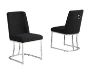 SC500 Contemporary Boucle Upholstered Dining Accent Chair with Polished Chrome Legs | 23
