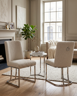 SC500 Contemporary Boucle Upholstered Dining Accent Chair with Polished Chrome Legs | 23