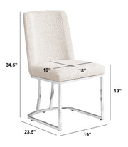SC500 Contemporary Boucle Upholstered Dining Accent Chair with Polished Chrome Legs | 23