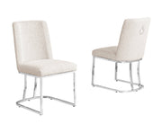 SC500 Contemporary Boucle Upholstered Dining Accent Chair with Polished Chrome Legs | 23