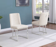 SC500 Contemporary Boucle Upholstered Dining Accent Chair with Polished Chrome Legs | 23