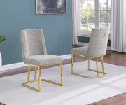 SC504 Modern Boucle Upholstered Dining Side Chair with Radiant Gold Legs, Contemporary Accent Room Chair
