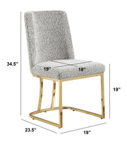 SC504 Modern Boucle Upholstered Dining Side Chair with Radiant Gold Legs, Contemporary Accent Room Chair