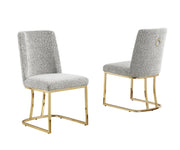 SC504 Modern Boucle Upholstered Dining Side Chair with Radiant Gold Legs, Contemporary Accent Room Chair