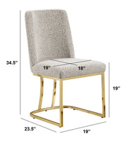 SC504 Modern Boucle Upholstered Dining Side Chair with Radiant Gold Legs, Contemporary Accent Room Chair