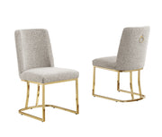 SC504 Modern Boucle Upholstered Dining Side Chair with Radiant Gold Legs, Contemporary Accent Room Chair