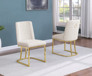 SC504 Modern Boucle Upholstered Dining Side Chair with Radiant Gold Legs, Contemporary Accent Room Chair