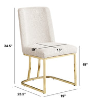 SC504 Modern Boucle Upholstered Dining Side Chair with Radiant Gold Legs, Contemporary Accent Room Chair