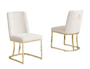 SC504 Modern Boucle Upholstered Dining Side Chair with Radiant Gold Legs, Contemporary Accent Room Chair