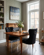 SC50-SC52 Modern Velvet Accent Dining Chair with Clear Acrylic Legs, Tufted Back, Nailhead Trim & Ring Pull by Quality Living Furniture
