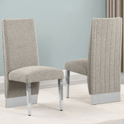 SC560-7, CH560-7, & BS560-7: Modern Upholstered Side Chair Set of 2 - Boucle Fabric - Chrome Legs