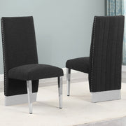 SC560-7, CH560-7, & BS560-7: Modern Upholstered Side Chair Set of 2 - Boucle Fabric - Chrome Legs