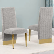 SC560-7, CH560-7, & BS560-7: Modern Upholstered Side Chair Set of 2 - Boucle Fabric - Chrome Legs