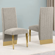 SC560-7, CH560-7, & BS560-7: Modern Upholstered Side Chair Set of 2 - Boucle Fabric - Chrome Legs