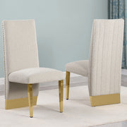 SC560-7, CH560-7, & BS560-7: Modern Upholstered Side Chair Set of 2 - Boucle Fabric - Chrome Legs