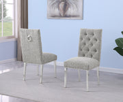 SC570 Modern High Back Boucle Dining Accent Chair with Polished Chrome Legs | Generous 25