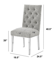 SC570 Modern High Back Boucle Dining Accent Chair with Polished Chrome Legs | Generous 25